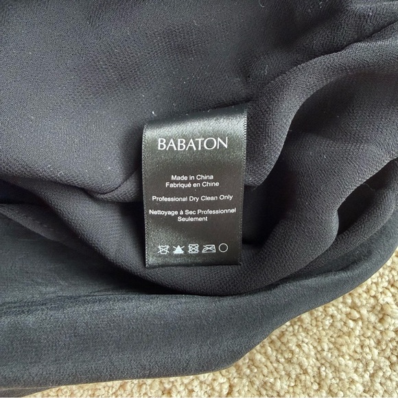 Babaton Aritzia Silk Black Romper Women’s Small V-Neck Elastic Waist - Picture 3 of 7